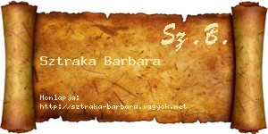 Sztraka Barbara névjegykártya